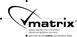 Matrix - quality standard for information advice and guidance services. Approved by the Matrix  Accreditation Body